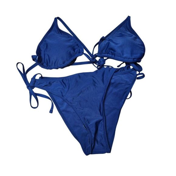 New Tempt Me Womens Navy Blue Triangle Bikini Womens XS - Picture 1 of 4